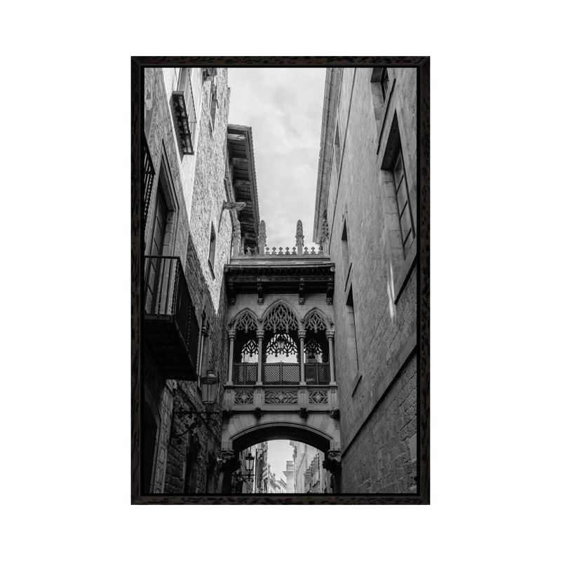 Barcelona Gothic Quarter by Bethany Young - Print on Canvas, 66.04cm H x 45.72cm W x 3.81cm D, Black Framed