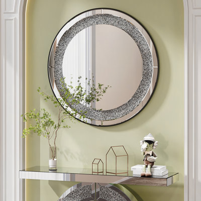 Miroir rond 33,46 "(85Cm) Crystal Crush Diamond