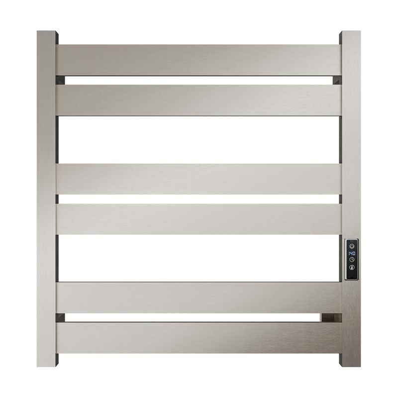 Brushed Nickel Wall Mounted 6-Bar Electric Towel Warmer