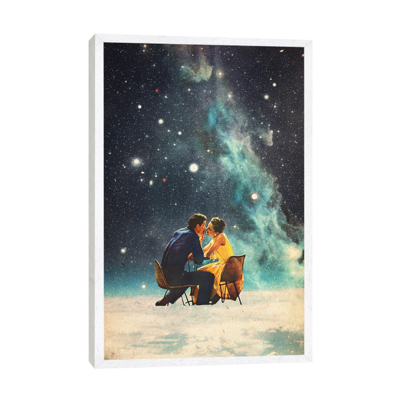 I'll Take You To The Stars For A Second Date by Frank Moth - Print on Canvas, 101.6cm H x 66.04cm W x 3.81cm D, White Framed