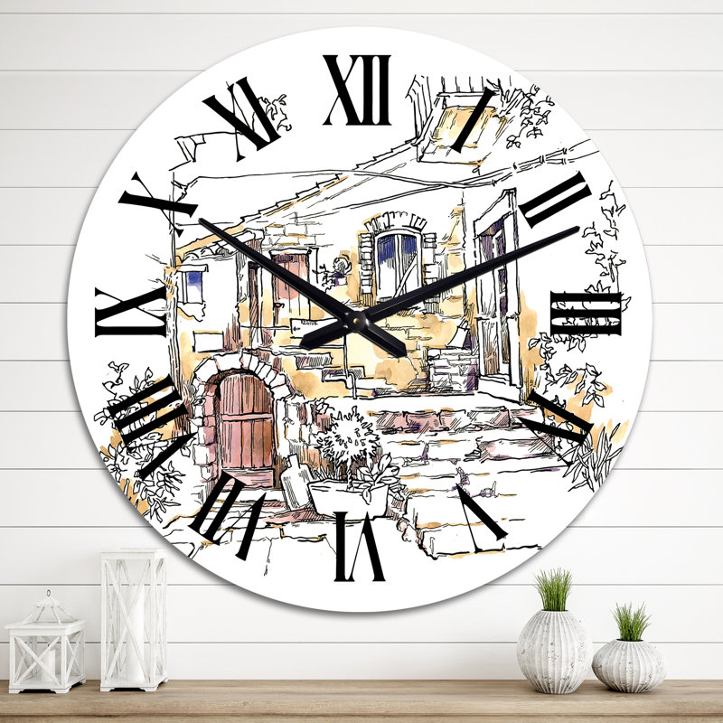 Horloge murale rétro Vintage Europe View, Grand