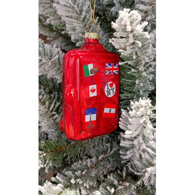 Christmas Glass Ornament - Suitcase by Wizardi F07M3-19 HB-SY25075