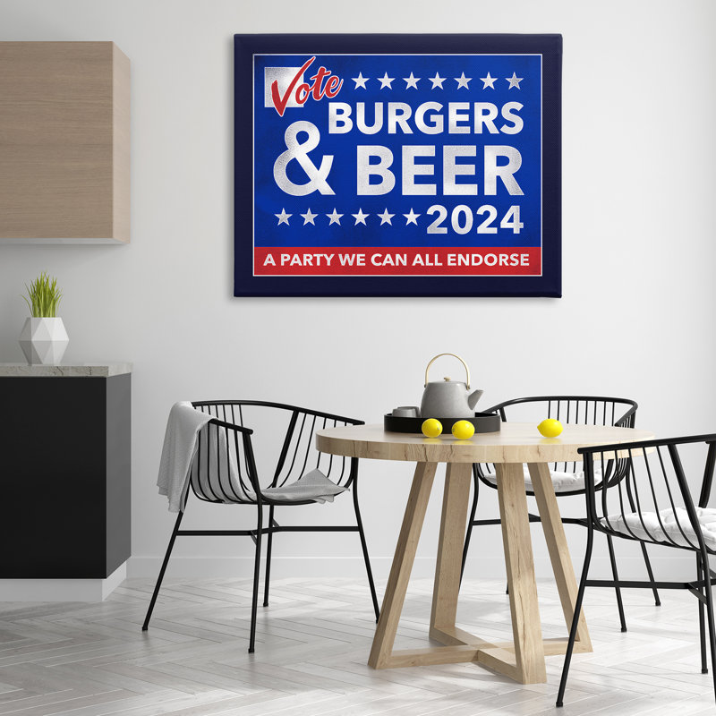 "Burgers & Beer", impression sur toile par Jedco Brands, Inc., H 36 po x l 48 po
