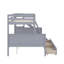 Lit simple superposé au dessus d'un lit double avec 2 tiroirs, glissière, tablettes, échelle-1985240942