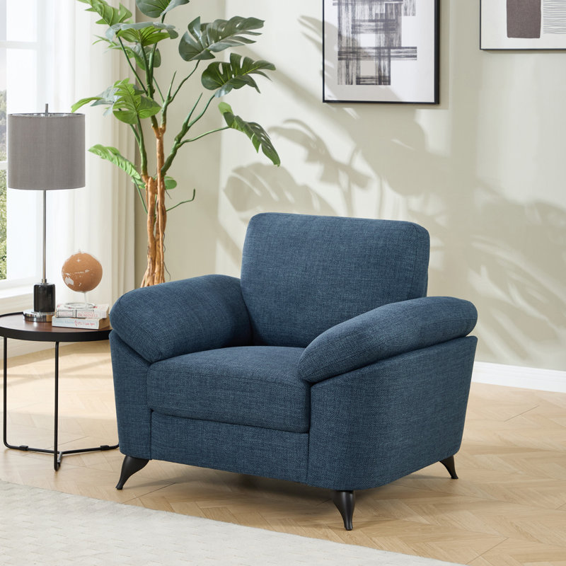 Sabita 3 Seater Linen Sofa, Blue