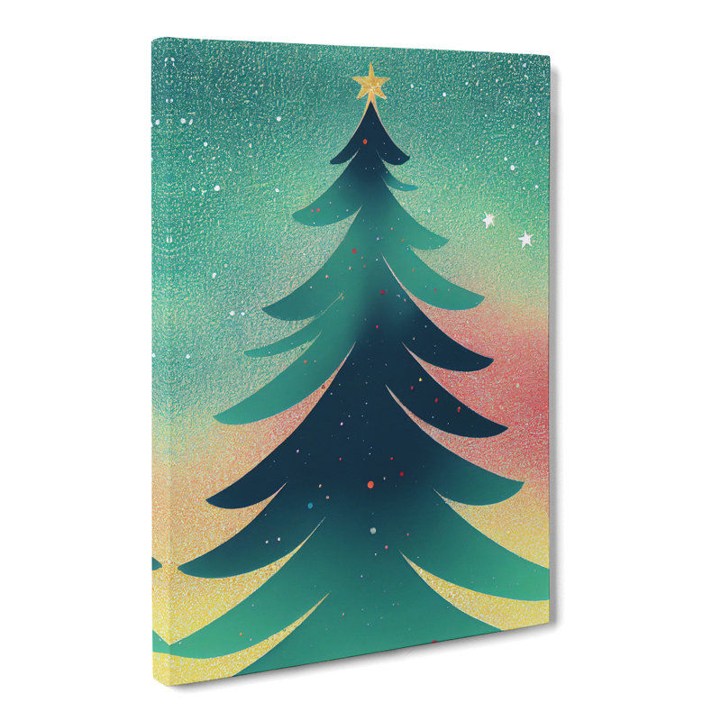 Christmas Tree Splash - Wrapped Canvas, 60cm H x 40cm W x 3cm D