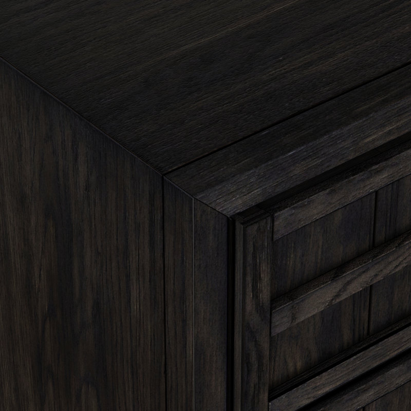 Commode de rangement à 6 tiroirs en bois de chêne massif l 72 po Scotty, Gris anthracite