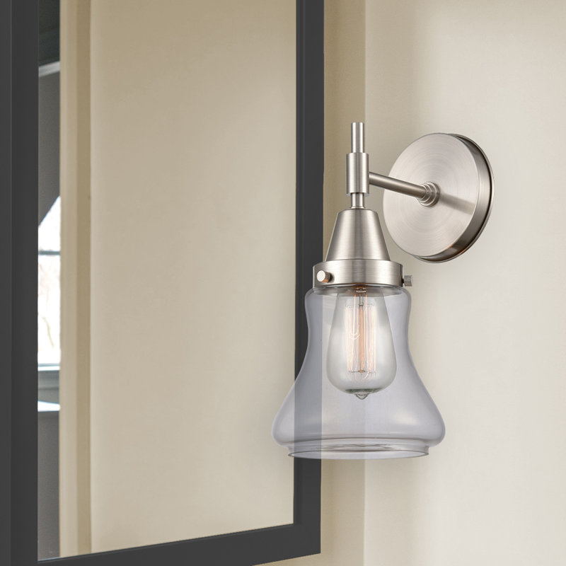 Gayle Armed Sconce, Satin Nickel, Clear, Incandescent