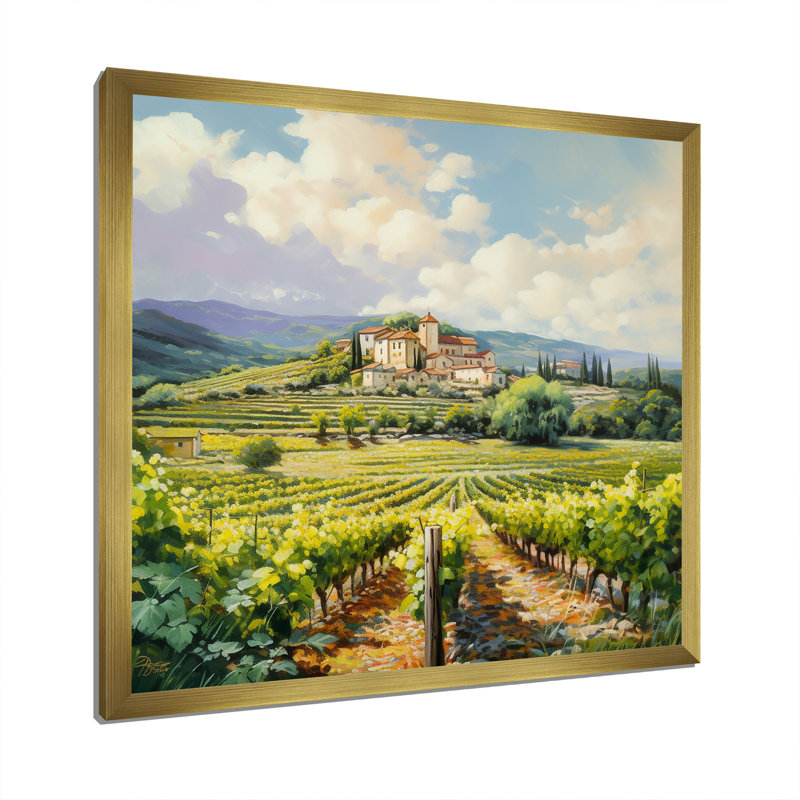 «Vineyard Charm Landscape IV - Vineyard», reproduction d'art sur toile encadrée, H 36 po x l 36 po x P 1,5 po