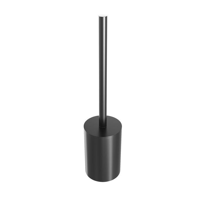 Flow Freestanding Toilet Brush - Matte Black, Premium Brass Construction, Matte Black