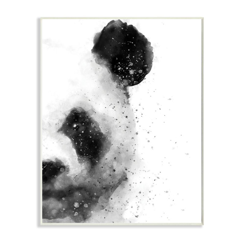 Aquarelle, panda, bière, visage, abstrait, animal noir et blanc par Ziwei Li - reproduction, H 19 po x l 13 po, Plaque murale