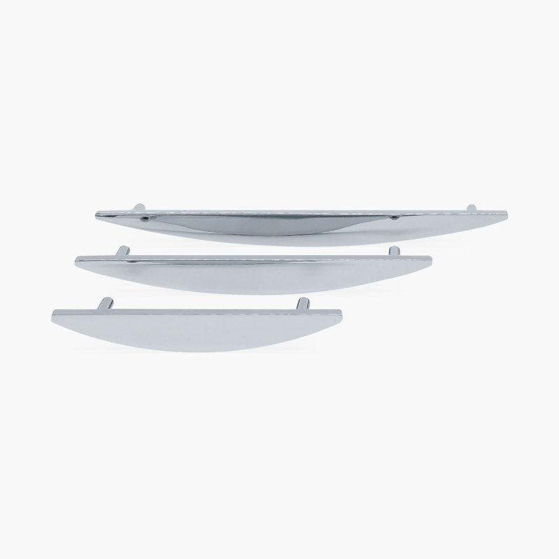 Poignée demi-lune, Chrome poli, 6"