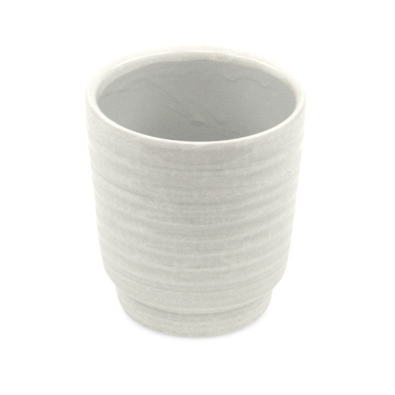 Mosley Handmade Ceramic Pot Planter, 5.5" H x 5" W x 5" D, White