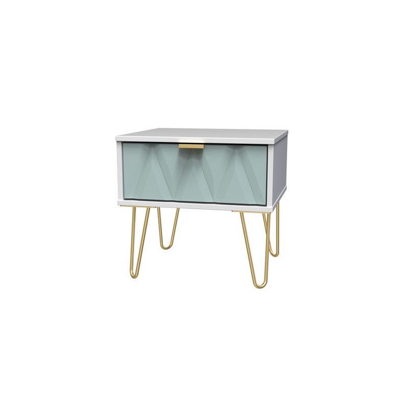 Baturhan 45cm W Manufactured Wood Bedside Table, Duck/White
