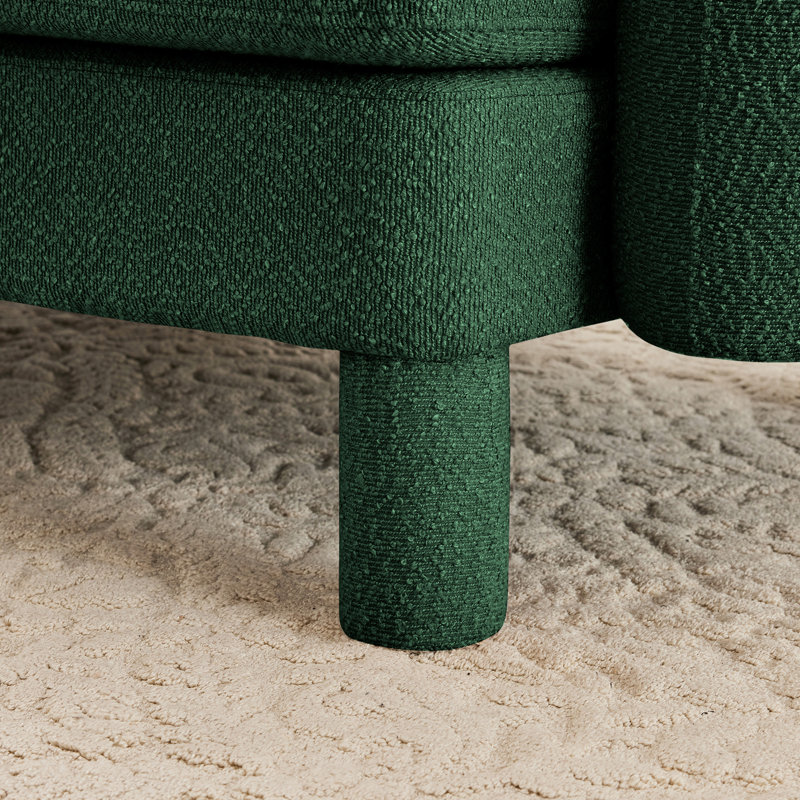 Canapé de style moderne pour l'intérieur, canapé 4 places en tissu Boucle avec accoudoirs distinctifs en forme de coquillage et pieds cylindriques, idéal pour divers espaces de vie et rassemblements confortables