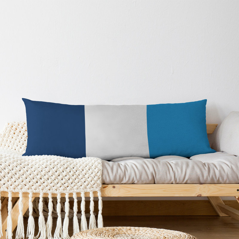 Oreiller de corps en polyester / polyester Arizona Football Stripes, Bleu marine / bleu, Adella Football