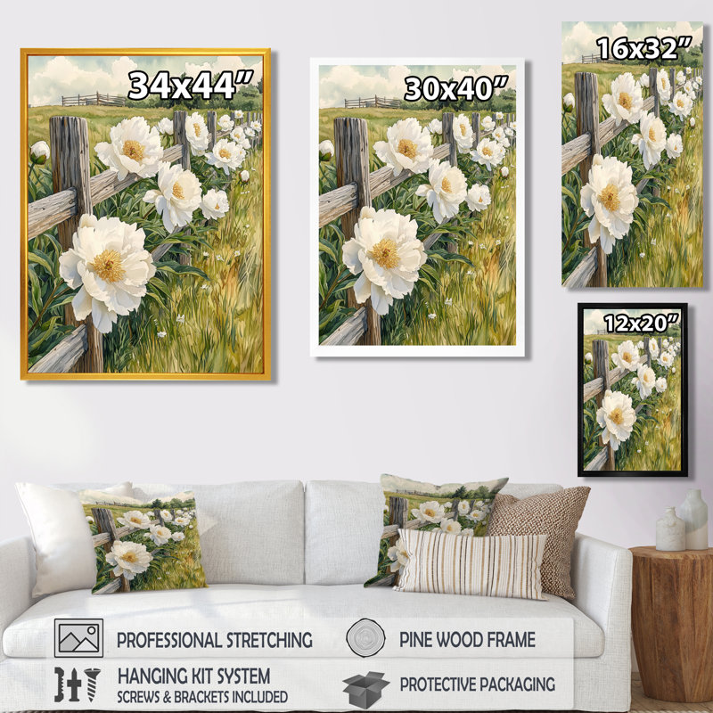 Hatchett - impressions sur toile florales, H 32 po x l 16 po, Toile tendue, Ne s’applique pas