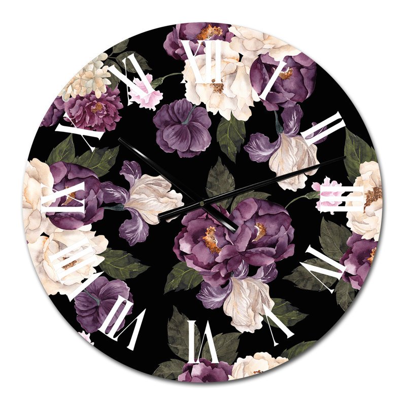 Horloge murale traditionnelle beige et mauve II, Petit