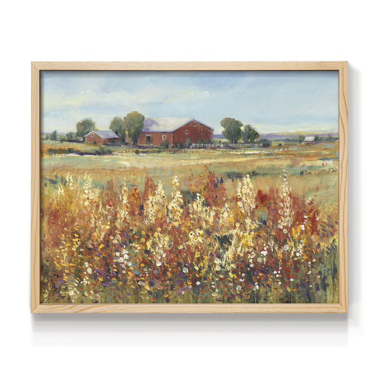 Country View II - Reproduction encadrée - Restickable, Naturel, H 16 po x l 20 po