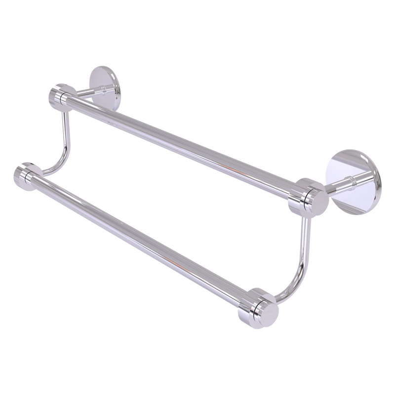 Double barre à serviettes murale, 30 po, Chrome poli