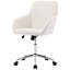 Chaise de chambre ergonomique et confortable - Velours beige, base argentée, siège de bureau en velours de soutien du dossier ergonomique, productivité accrue