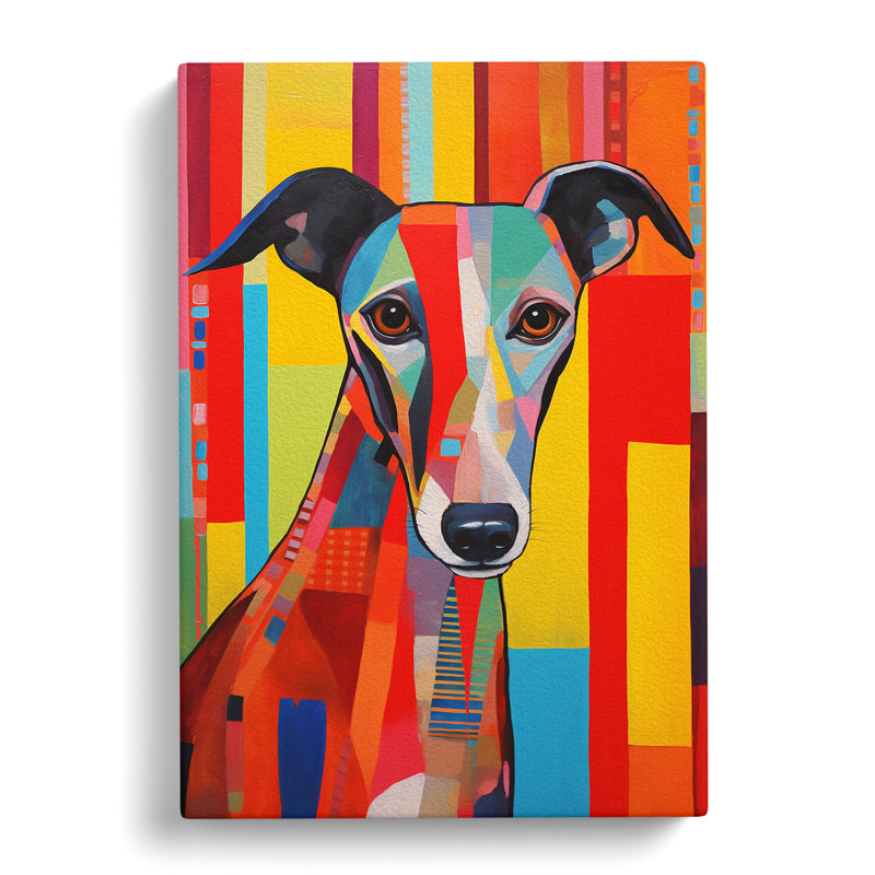 Whippet Constructivism No.3 - Wrapped Canvas, 50cm H x 35cm W x 3cm D