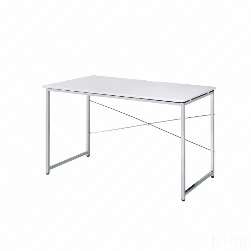 Bureau d'écriture blanc et chrome, Blanc