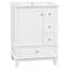 Meuble-lavabo 24 po avec lavabo et tiroirs, meuble-lavabo autoportant blanc avec plateau en céramique et tablettes de rangement, panneau de fibres à densité moyenne et base en bois massif, meuble-lavabo moderne pour petite salle de bain-1908259559