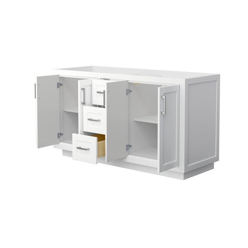 Miranda 59.25" White Freestanding Double Bathroom Vanity Base