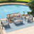 Aluminum Patio Side Table,  Aluminum Frame HDPS Faux Wood, All Weather Side Table for Backyard, Garden, Poolside-129992706