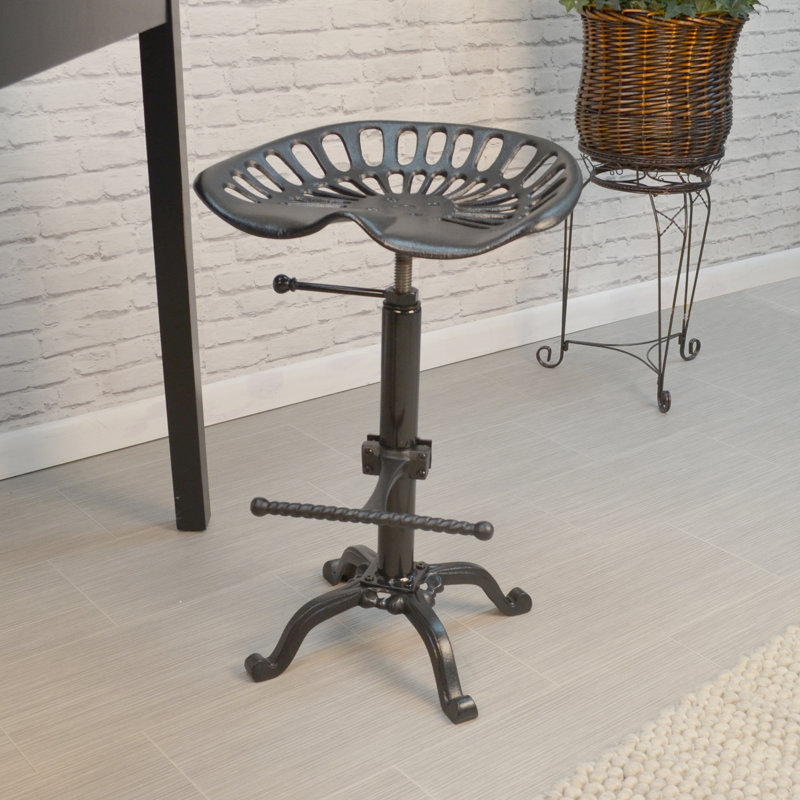 Tabouret pivotant à hauteur réglable Enos, Noir