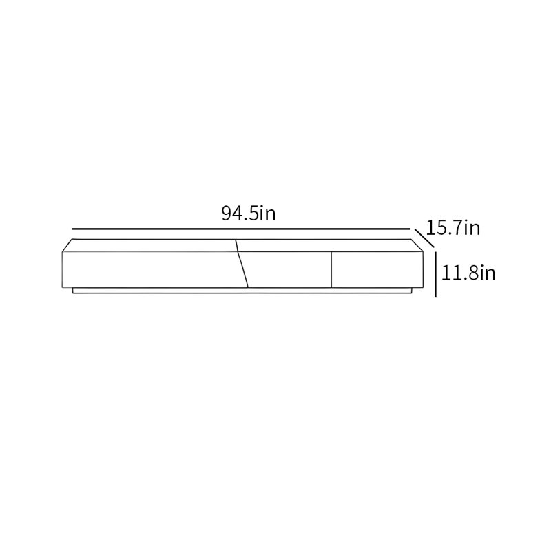 Meuble télé simple en pierre frittée de style italien, 94.5"