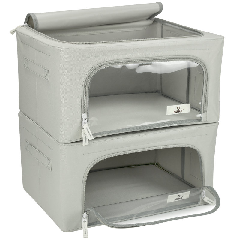 Rangement pour fenêtre sous le lit, gris, H 8 po x l 15,75 po x P 12 po