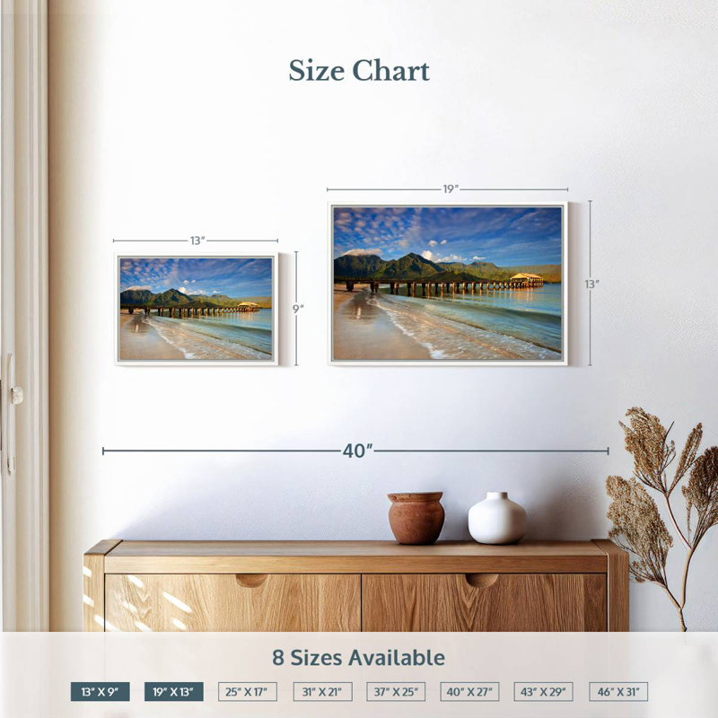 Quai Hanalei Bay, Cadre flottant blanc, 13 po x 9 po
