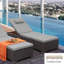 Chaise longue d'extérieur en osier l 26 po x P 79 po avec coussin et appui-tête-2092814226