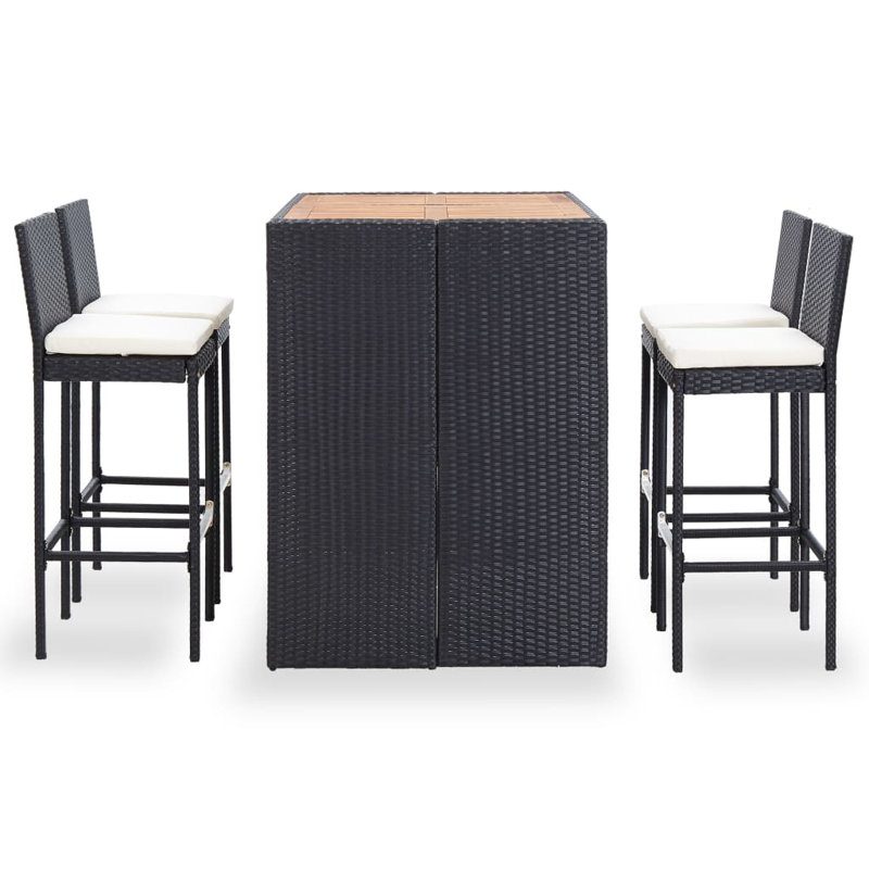 Ensemble de bar d'extérieur noir crème moderne et minimaliste