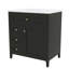 Meuble-lavabo autoportant de 30 pouces avec lavabo, 3 tiroirs à gauche, armoire à droite avec tablettes réglables, panneau de fibres à densité moyenne moderne et fabrication en bois d'hévéa-1076896852-1076896848