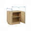 Buffet de buffet, armoire de rangement en bois de salon avec portes arquées, armoire de rangement en chêne pour la cuisine ou le salon