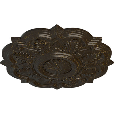 Endurathane Deria Ceiling Medallion, 20 1/4"OD x 1 1/2"P (Fits Canopies up to 6"), Hand-Painted Stone Hearth Crackle Finish