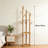 Freestanding Wood Coat Rack With 3 Shelves & 9 Hooks, Space-Saving Clothes Hanger Tree For Bedroom, Hallway, Entryway, And Office Organization