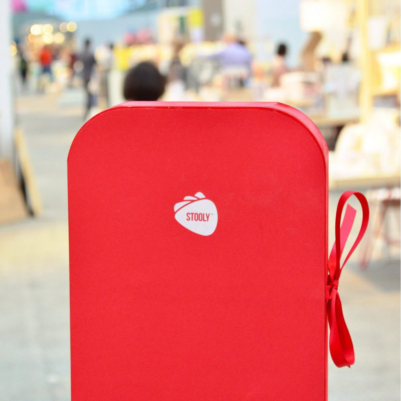 Cardboard Accent Stool, Red