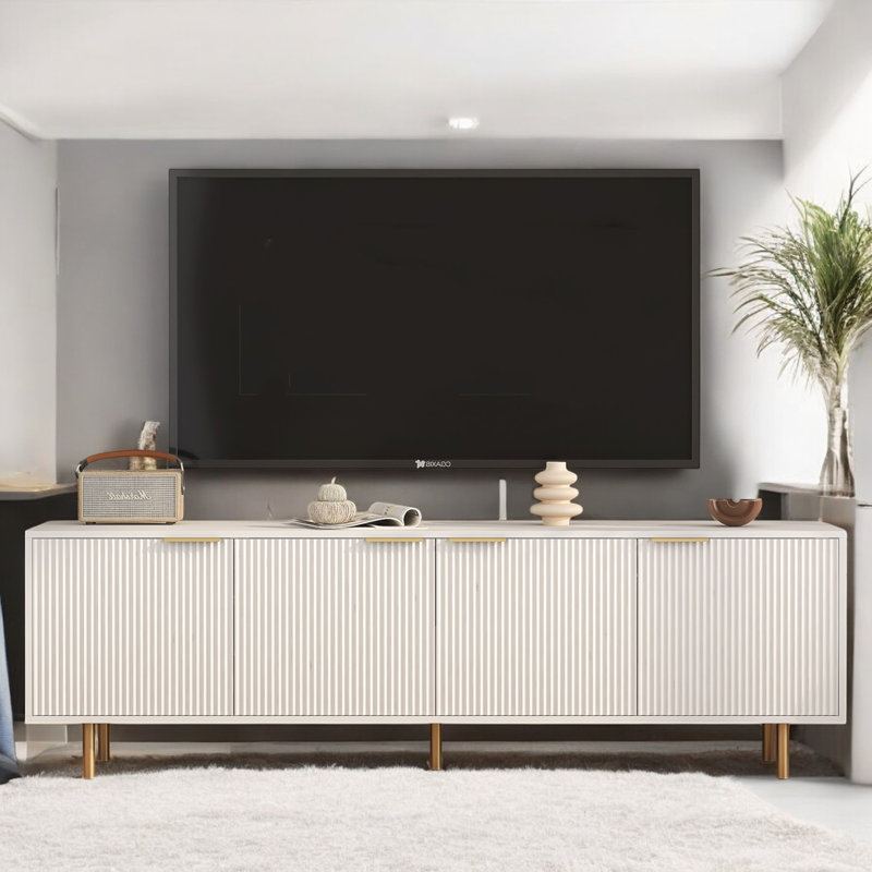 Kinjorski Modern TV Stand for TVs Up to 70'', White