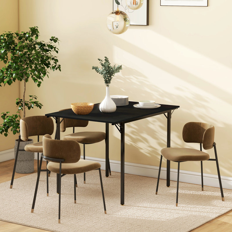 Table industrielle pliante, peu encombrante pour les petites salles à manger, et abattant 2-4, cuisine avec structure en métal