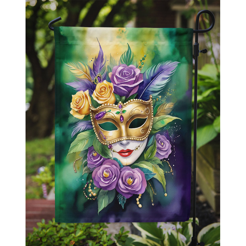 Double Sided 15.5'' H x 11.25'' W Polyester Mardi Gras Garden Flag