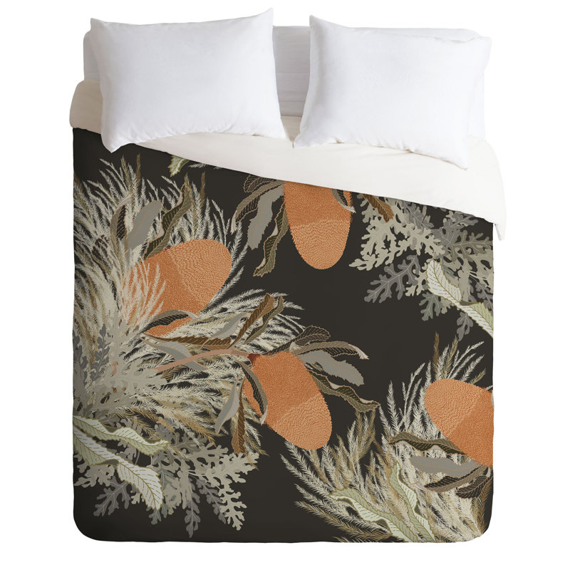 Polyester Floral Duvet Cover, King Duvet Cover + 2 Shams