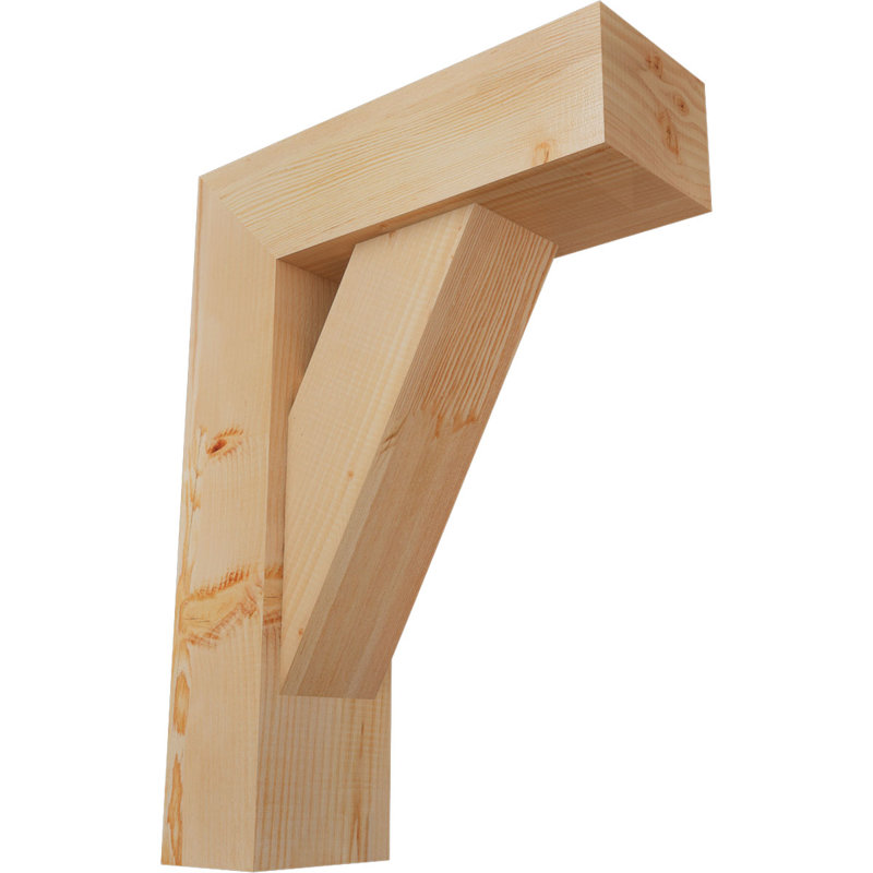 Traditional Block Bracket w/ Offset Brace, 30 x 22, 7 1/2"W Douglas Fir (Smooth)