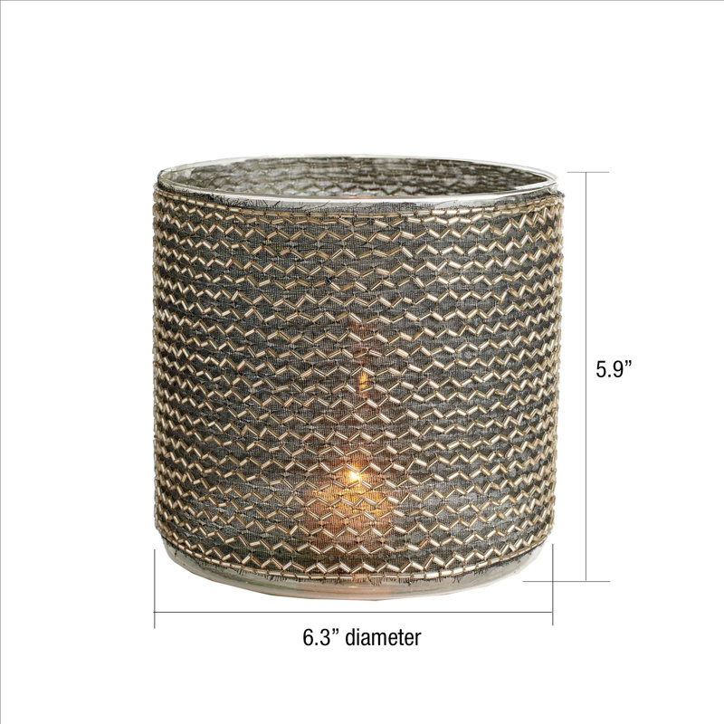 Candleholder, 5.9" H x 6.3" W x 6.3" D