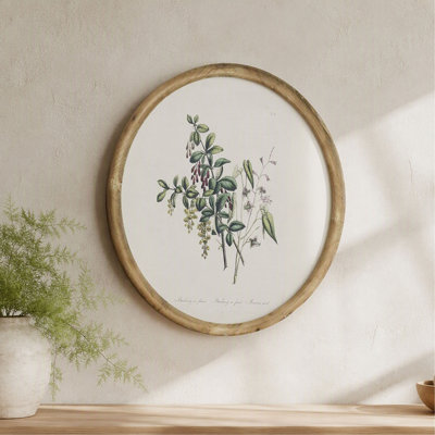 Art mural, ensemble de 4 cadres floraux ronds 19,7 po - art mural