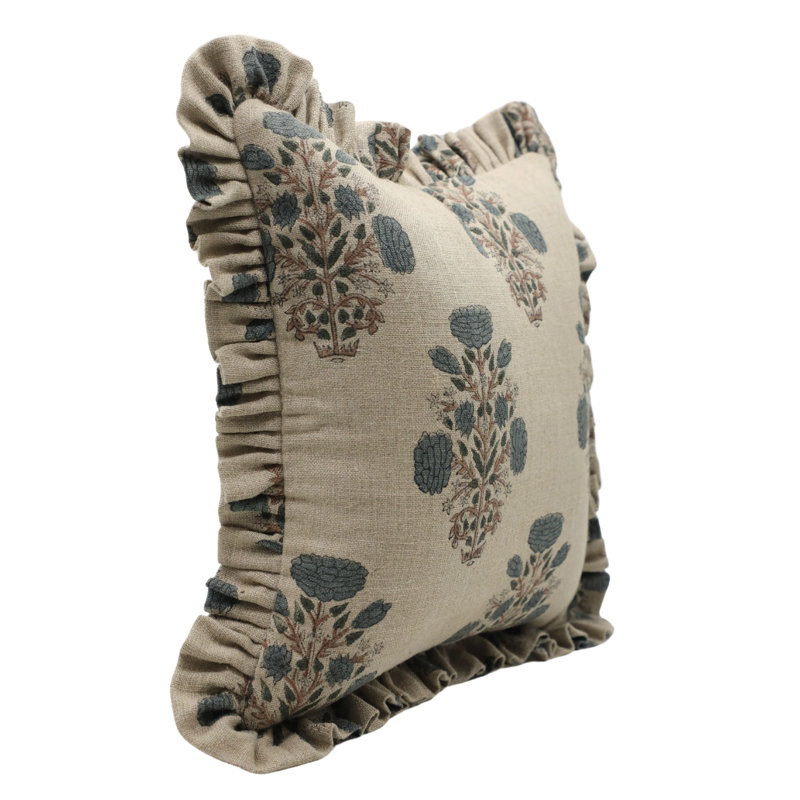 Housse de coussin intérieur / extérieur Floral Linen, H 14 po x l 20 po, Rectangle