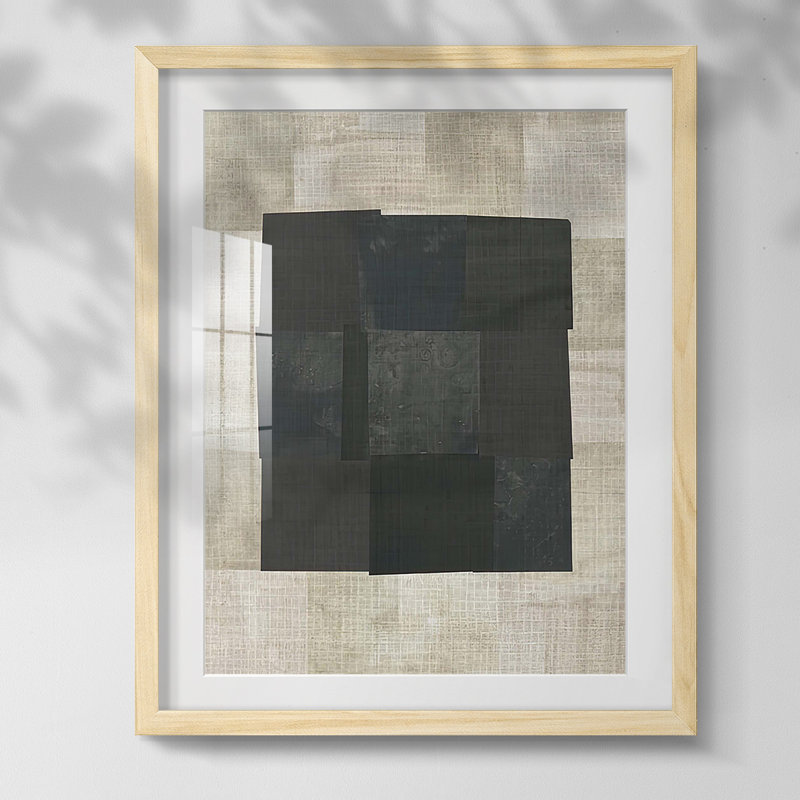«Invontract Blues I», reproduction encadrée, Blanc, Papier avec cadre naturel